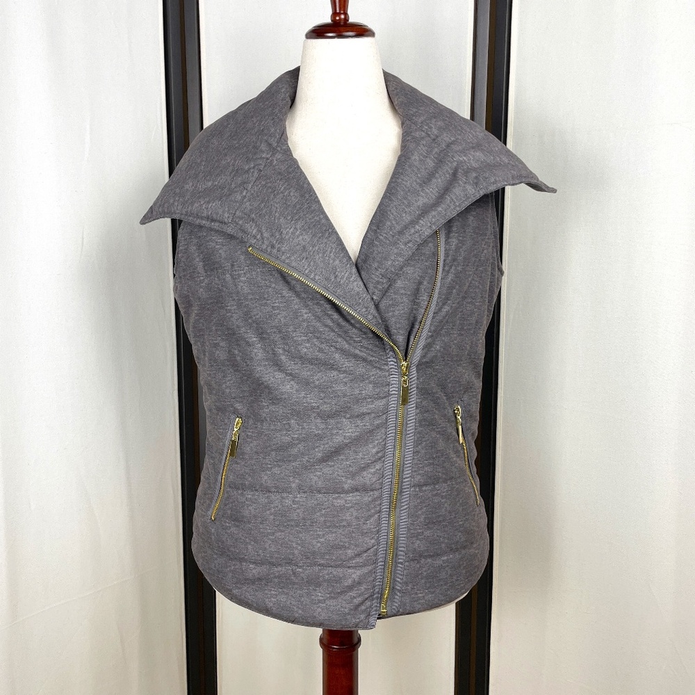 CB Established 1962 Gray Moto Fitted Puffer Vest Size M - Picture 3 of 12